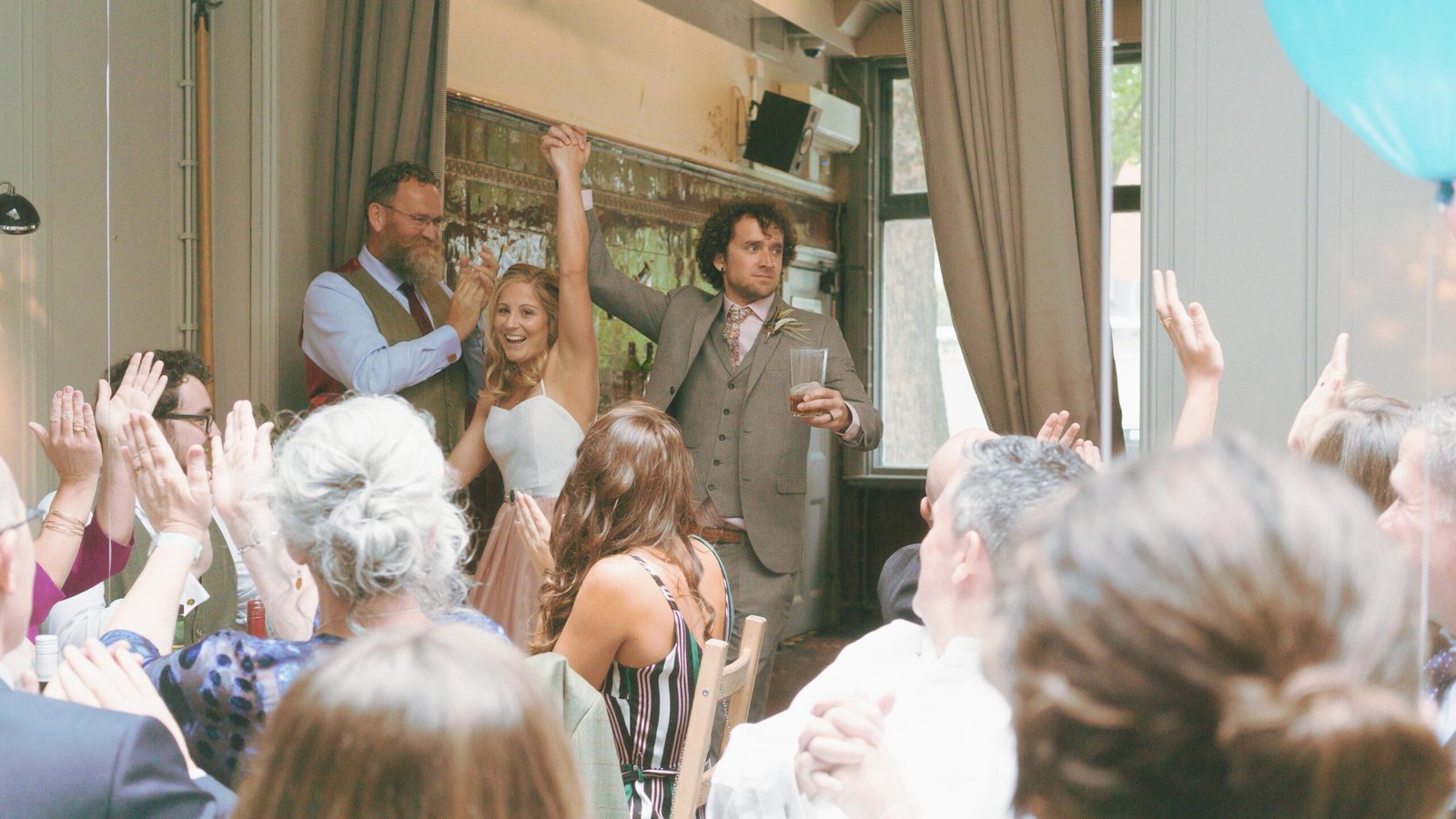 Lauren and Matt hands up